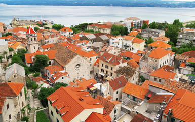 Beautiful summer view on the old town Omis in Croatia.