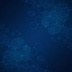 Abstract hexagon background , Technology polygonal concept