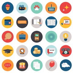 Business and management icon set for websites and mobile applications. Flat vector illustration
