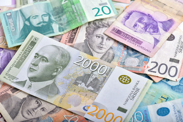 Obraz premium Serbian dinars banknotes