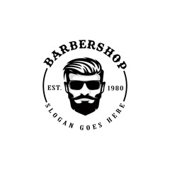 Barber shop logo template