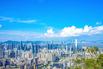 Obraz premium Shenzhen Nanshan District Houhai CBD Skyline/Shenzhen City Scenery