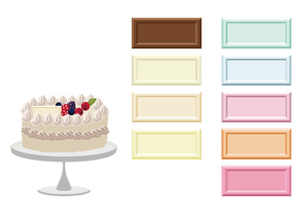 チョコレートプレートの素材集。デコレーションのイラスト。デザインマテリアル。