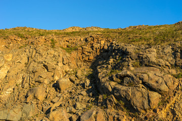 Natural landscape with rocks and rocky surface.