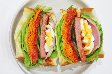 具だくさんカラフルサンドイッチ