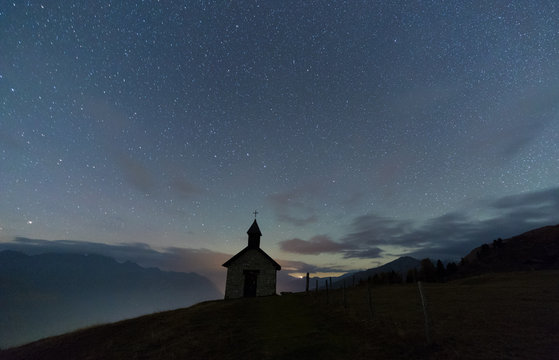 Starry Nightsky View At Mt. Mohar In National Park Hohe Tauern