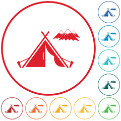 Tourist tent icon