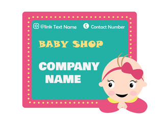 label design template for baby shop company. vector illustration