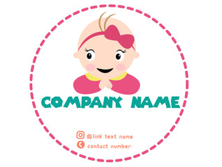label design template for baby shop company. vector illustration
