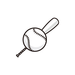Baseball ball, baseball stick vector