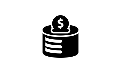 Money Template Solid Icon Isolated