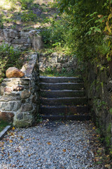 stone steps in park