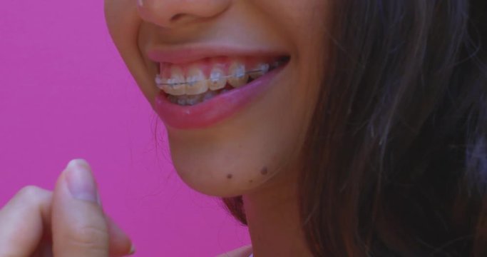 Woman mouth tasting food