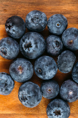 Blueberries on wooden table