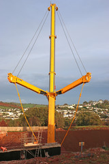 Fototapeta premium Crane working on a new bridge