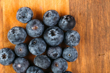 Blueberries on wooden table