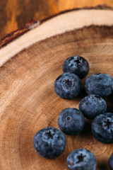Blueberries on wooden table
