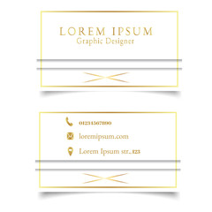 Elegant template business card with gold text