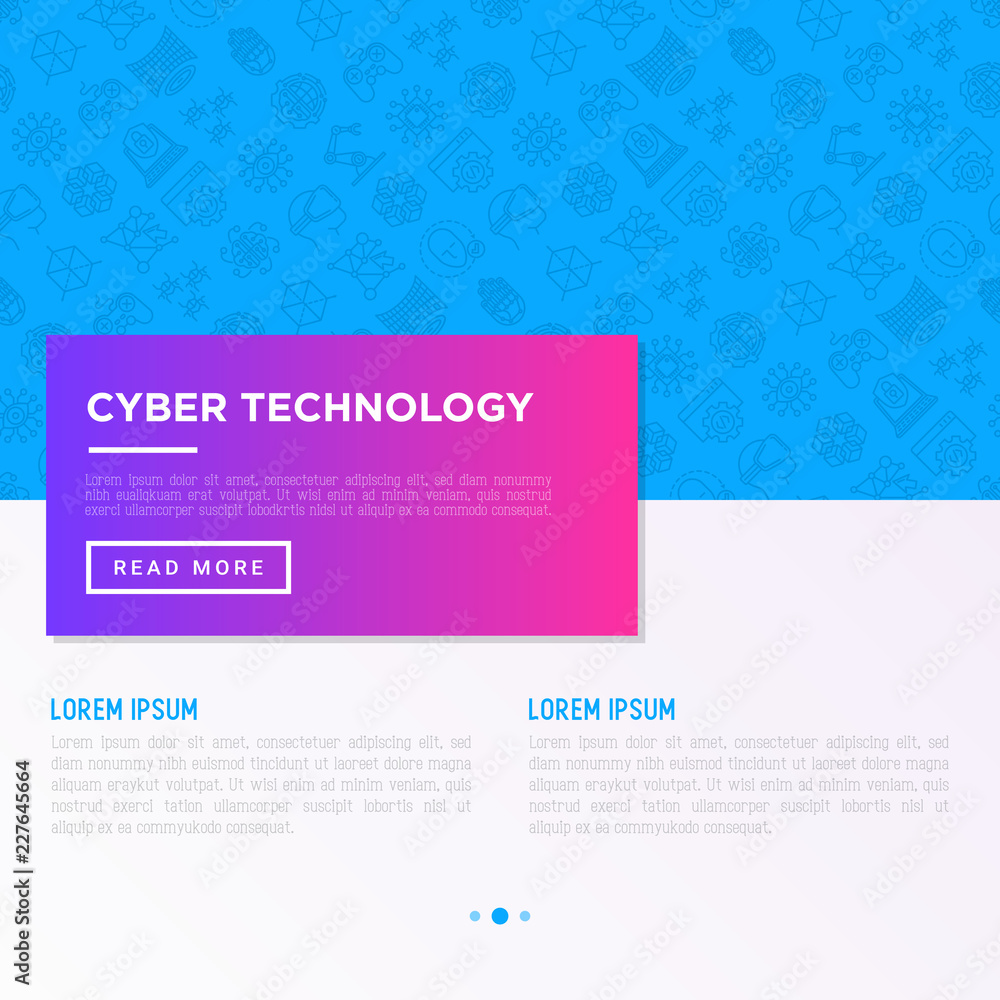 Aufkleber cyber technology concept with thin line icons: ai, virtual reality glasses, bionics, robotics, globa