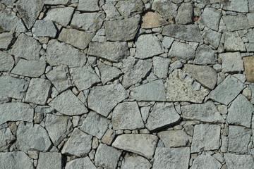 japanese castle stone wall built with the japanese burdock piling technique called 