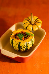 stuffed pumpkin with minced meat