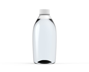 White Glass Water Bottle Mockup 3d Render Isolated