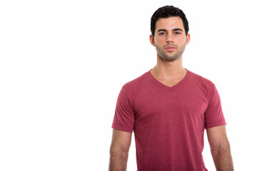 Fototapeta premium Studio shot of young handsome Hispanic man