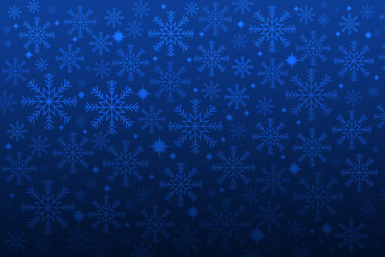 White Snowflakes On A Blue Background