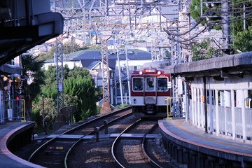 Obraz premium A train running in Japan. Kintetsu train