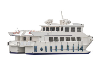 passenger catamaran isolated on white background