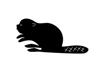Black beaver silhouette. Vector
