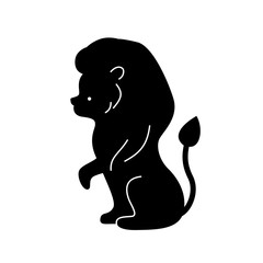 Black lion silhouette. Vector