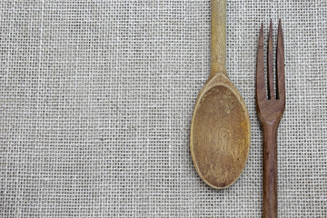 Wooden spoon and fork