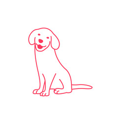 linear dog silhouette vector. dog logo icon template