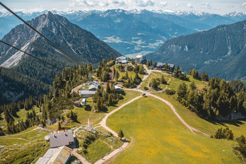 Fototapeta na wymiar Beautiful alpine view at the Achensee - Maurach - Tyrol - Austria