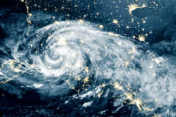 Crédence de cuisine en verre imprimé Orage L& 39 ouragan Michael a atteint la Caroline du Nord. Éléments de cette image fournis par la NASA.