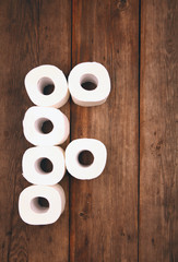 Toilet paper Alphabet wooden table