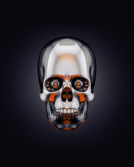 Sci-fi skull, 3d rendering