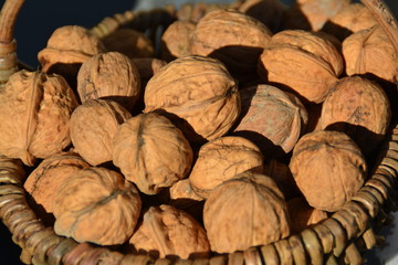 Walnüsse in einem Korb