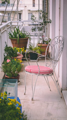 Cute chair on balcony