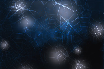 Dark halloween background with spiderweb