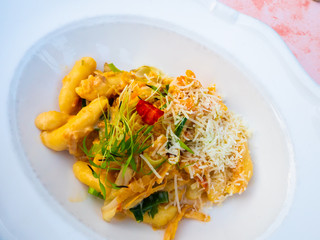 tasty dish of fresh pasta