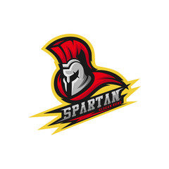 Spartan warrior logo design vector illustration. Warriors sport team logo design.