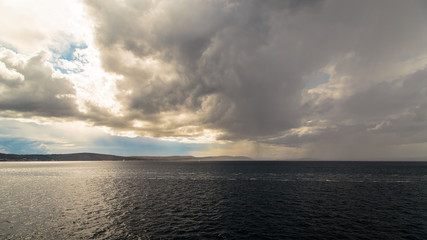 Naklejka na ściany i meble Storm in the sea of Split