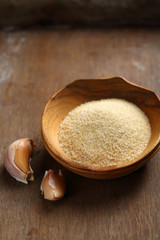 Garlic powder spice in bowl