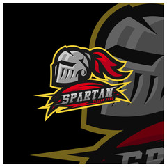 Spartan warrior logo design vector illustration. Warriors sport team logo design.