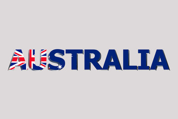 Flag of Australia on a text background.