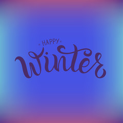 Naklejka na ściany i meble Vector illustration of happy winter text for typography poster, logotype, flyer, banner, greeting card or postcard.