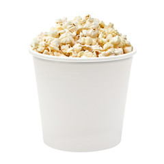 White blank popcorn box for placing custom graphics on white background - obrazy, fototapety, plakaty