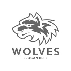 Modern professional Wolf logo for a sport team. Wolf logo vector illustration.